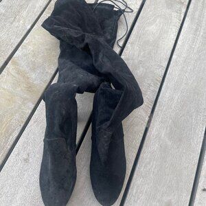 Women's Black Size 9/40 Over the Knee, Thigh High Boots, Faux Suede